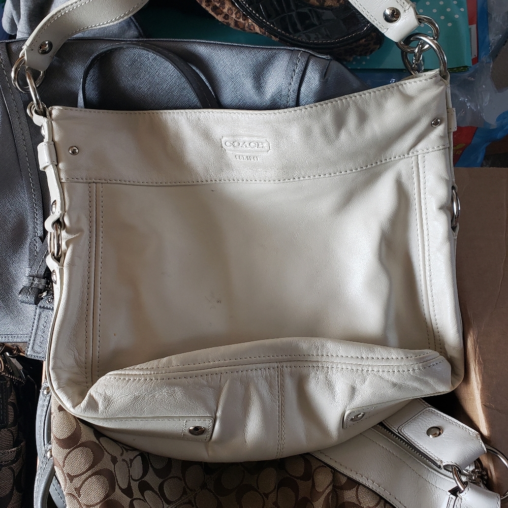 Beautiful white leather Coach